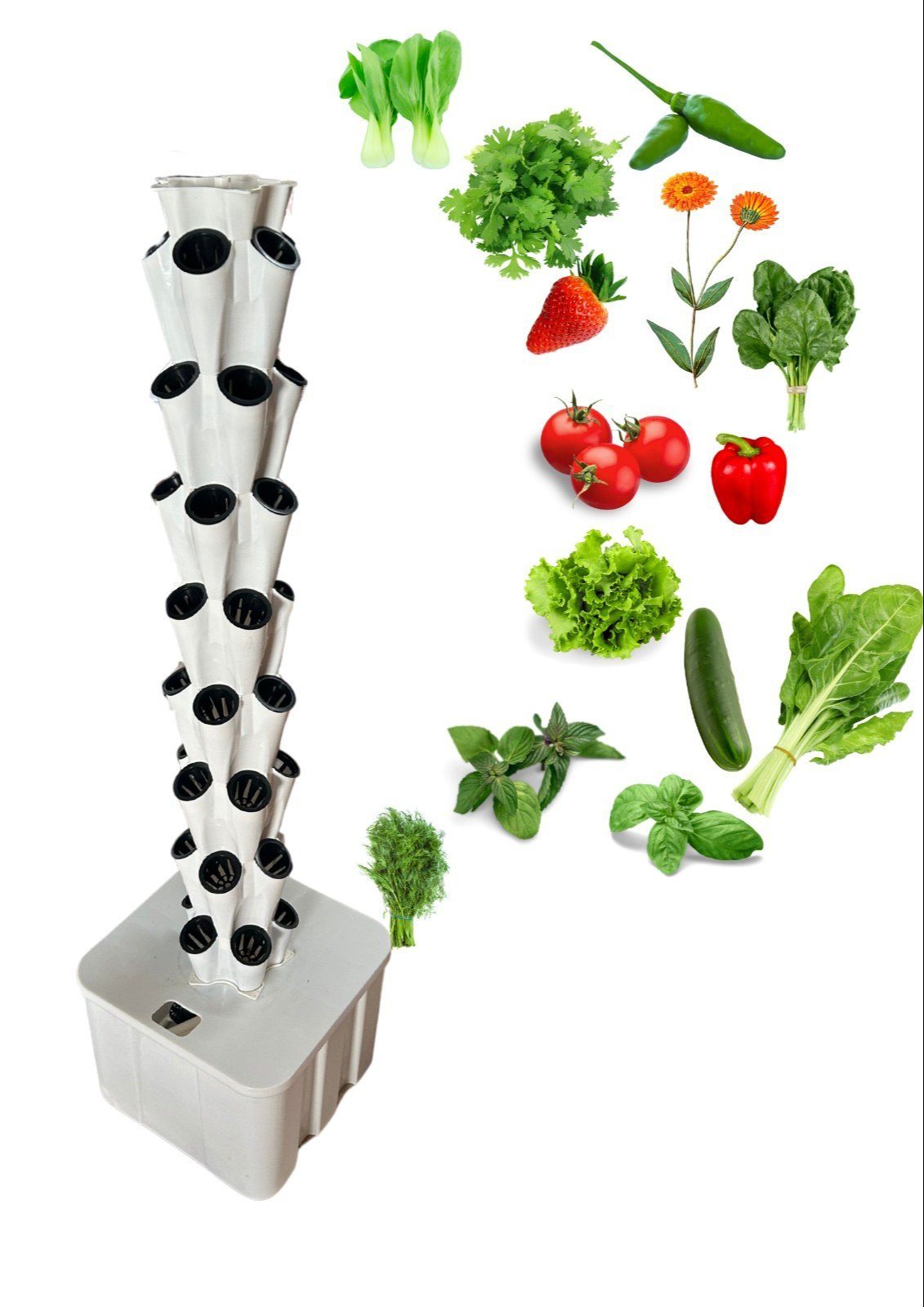 Vertical Hydroponic Tower — manufactured in India by Greenz Biotech